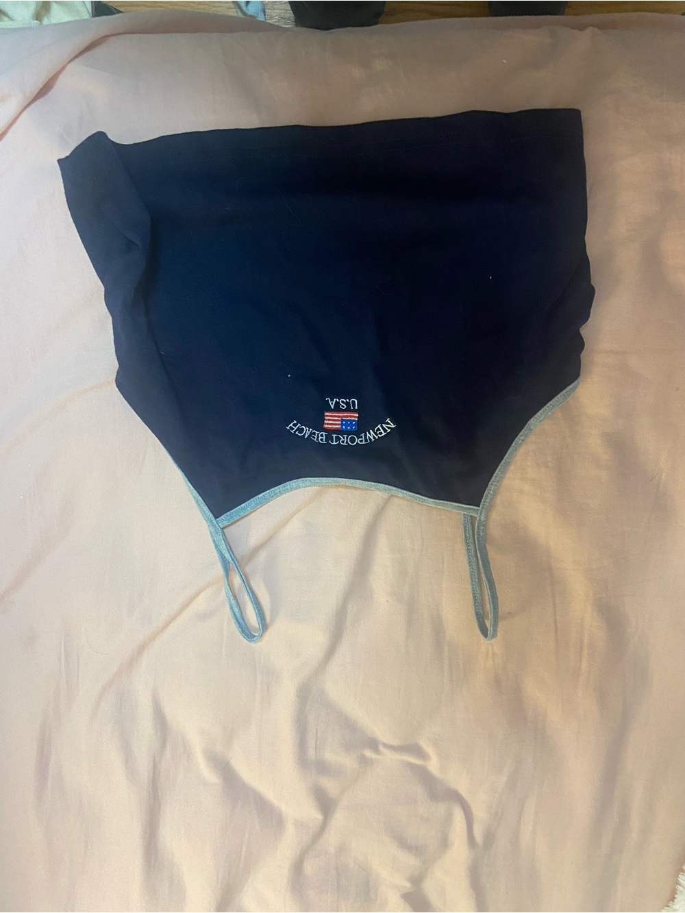 Newport Navy Bikini Tank Top with Light Blue Trim